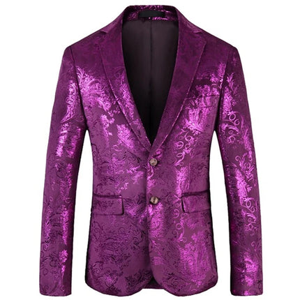 Men Business Casual Floral Party Blazer