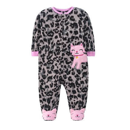 Baby Boy Fall Fleece Animal Rompers