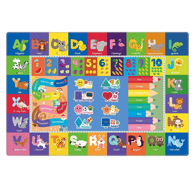 Educational ABC Animals Play Area Rugs