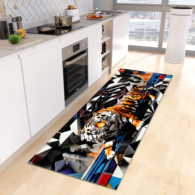 Kitchen 3D Animal Tiger Floor Entrance Mat.