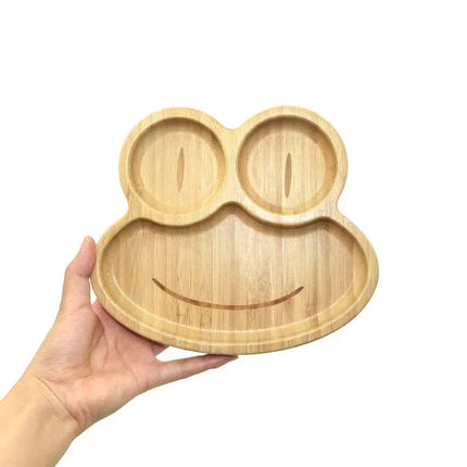 Eco-Friendly Baby Food Wooden Animal Dinner Tray Set