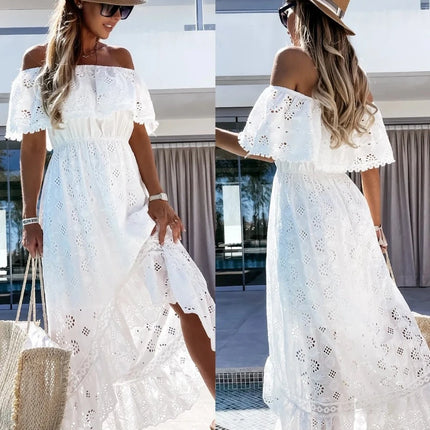 Women Retro Summer Trendy Boho White Dress