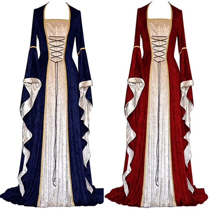 Women Halloween Plus Medieval Retro Court Dress