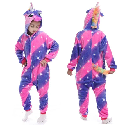 Baby Girl Winter Unicorn Pajama Costume Set