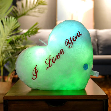 LED Multicolor Plush Heart Pillows Gift