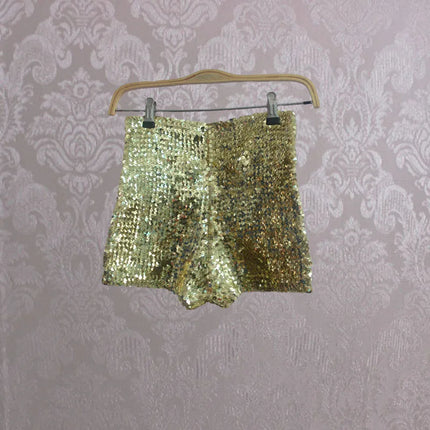 Women Jazz Stage Sequin High Waist Shorts