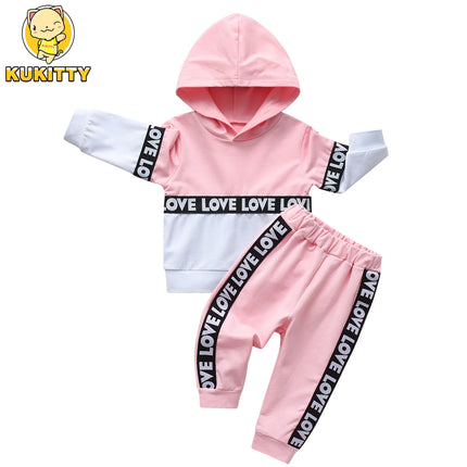 Baby Girl 2pc Winter Love Hoodie Tracksuit