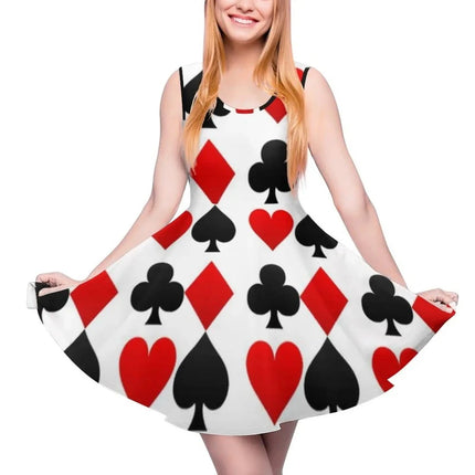 Women 3D Fashion Poker Playing Card Skater Dress