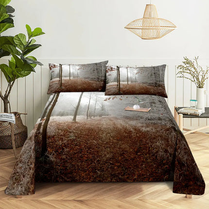 Home Scenic Forest 3D Microfiber Queen King Bedroom Set