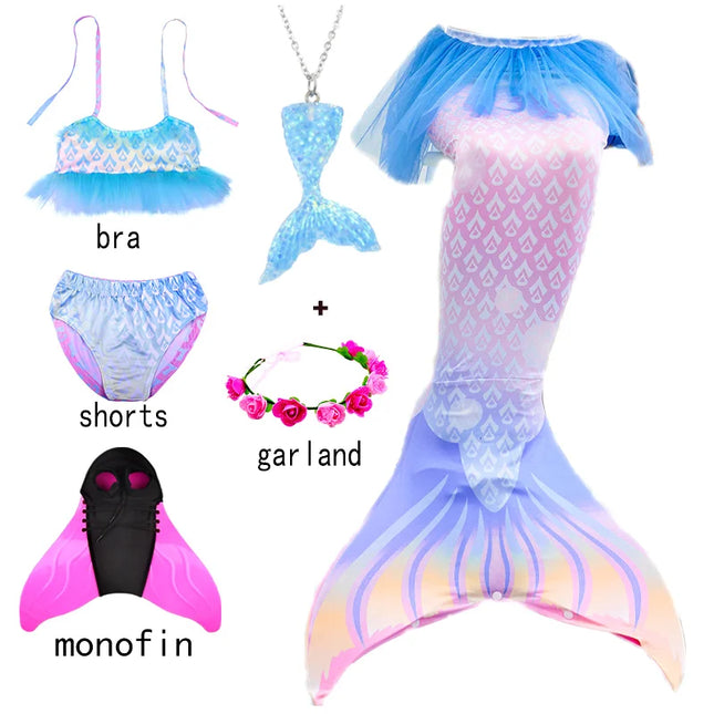 Girl Mermaid Tail Beach Dresses