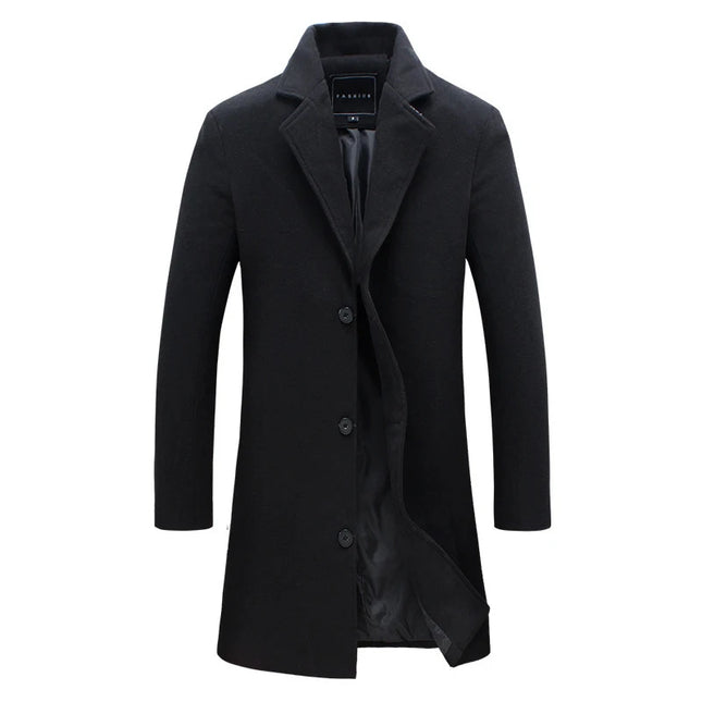 Men Business Casual Lapel Collar Winter Jacket.