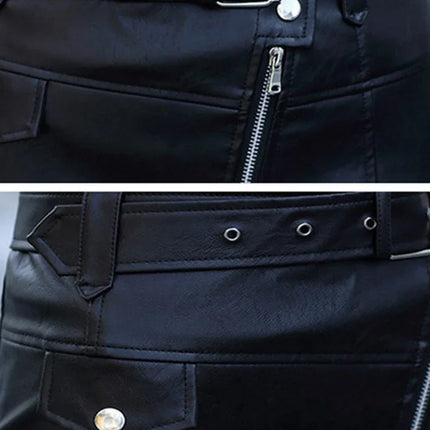 Women Slim Leather High Waist Skirts