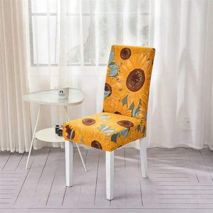 Home Geometric Dining Elastic Chair Slipcover