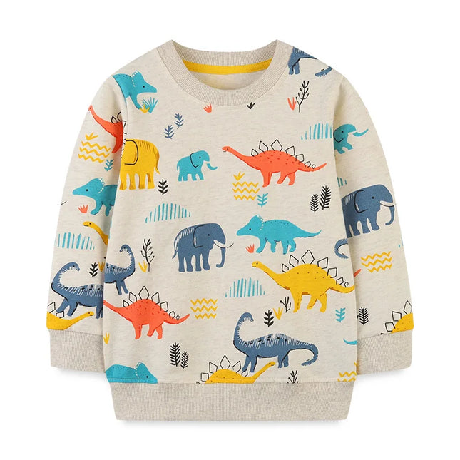 Baby Boys Long Dinosaur Animal Graphic Sweaters