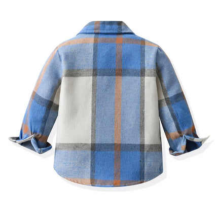 Baby Boy Birthday Blue Grey Plaid Gentleman Clothing Set