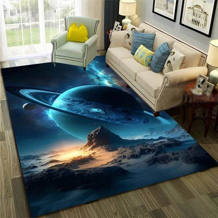 3D Universe Space Galaxy Planet Rug