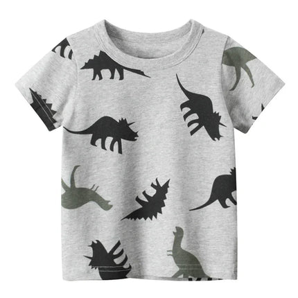 Baby Boys Car Dinosaur 2-12Y Summer Tees