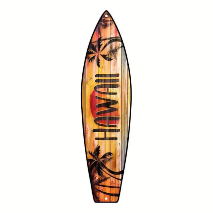 Hawaiian Surfboard Wood Novelty Sign Beach House Decor