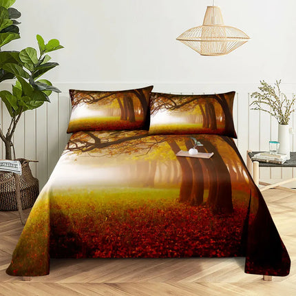 Home Scenic Forest 3D Microfiber Queen King Bedroom Set