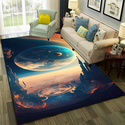 3D Universe Space Galaxy Planet Rug