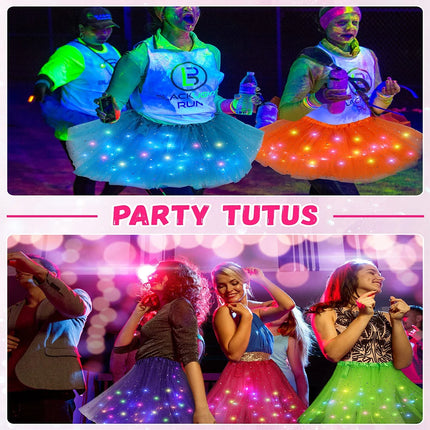 Women Girls LED Tulle Luminous Party Tutu Fairy Dress