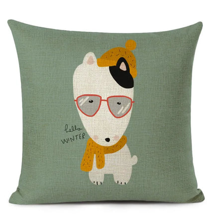 Bull Terrier 45x45cm Sofa Pillow Cover