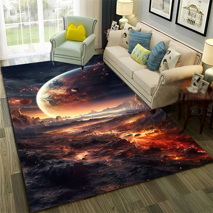 3D Universe Space Galaxy Planet Rug