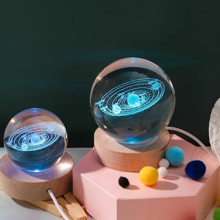 3D Crystal RGB Planetary Galaxy Night Light