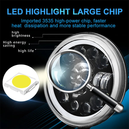 Modern LED 7inch Motorcycle Automatic Turning Skull Headlamps