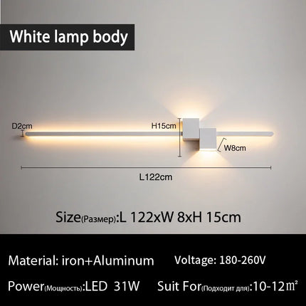 Modern Minimalist LED Long Wall Sconce