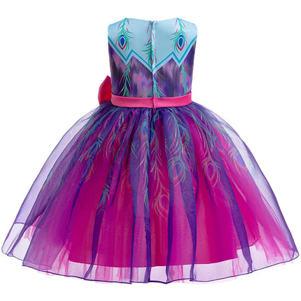 Girl Gradient Mesh Princess Birthday Dress