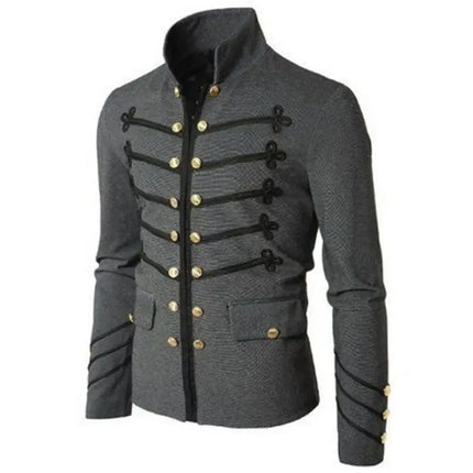 Men Gothic Steampunk Medieval Frock Jacket