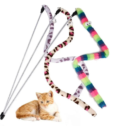 Rainbow Long Tail Caterpillar Cat Toys