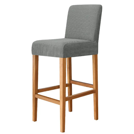 Kitchen Bar Stool Solid Jacquard Slipcover