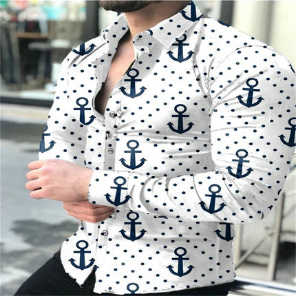 Men Long 3D Polka Dot Party Shirts - Mad Fly Essentials