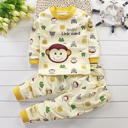 Baby Boy Cartoon Dinosaur Pajama Set