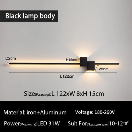 Modern Minimalist LED Long Wall Sconce