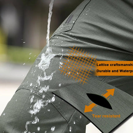 Men Tactical Slim Green Khaki Cargo Pants