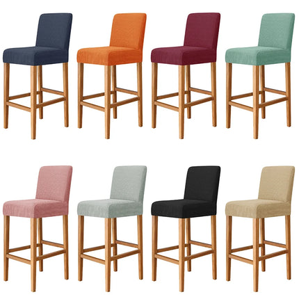 Kitchen Bar Stool Solid Jacquard Slipcover