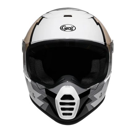 Lightweight Full Face White Beige Retro Motorcycle Helmet