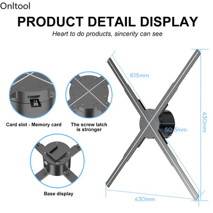 3D Holographic Projection LED Display Remote Player