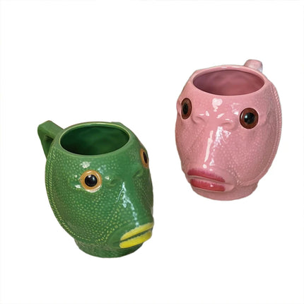 Funny Ceramic Greenhead Fish Coffee Mug