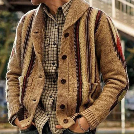 Men Winter Casual Cardigan Knit Sweater