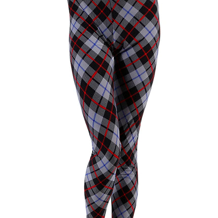 Women Fitness Plaid Elastic Leggings