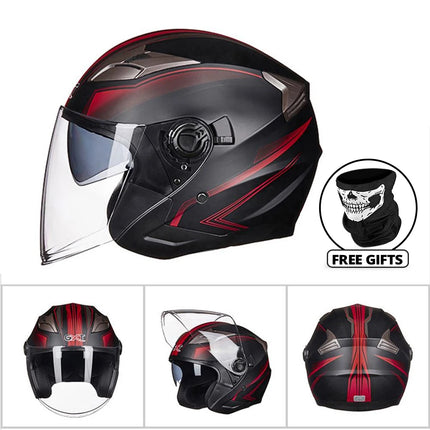 Motorcycle Half Face Double Lens Helmet