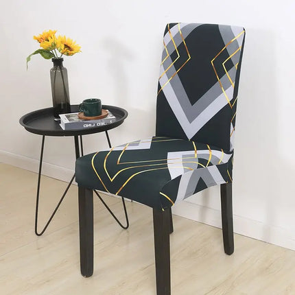 Home Geometric Dining Elastic Chair Slipcover