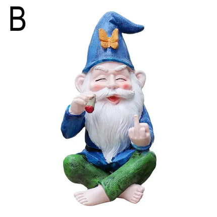 Gnome Smoking Finger Home Garden Figurine