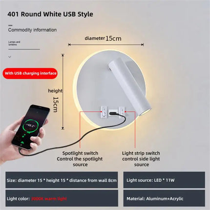 Nordic Minimalist Interior LED Bedroom Reading Light