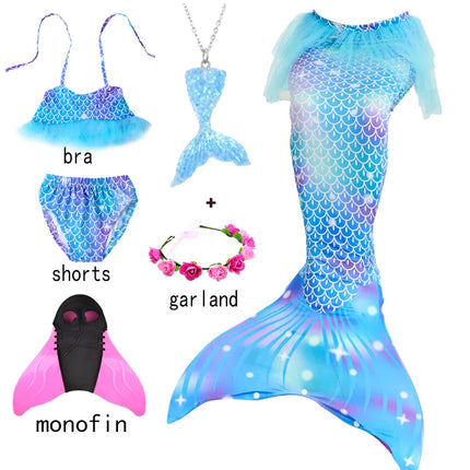 Girl Mermaid Tail Beach Dresses