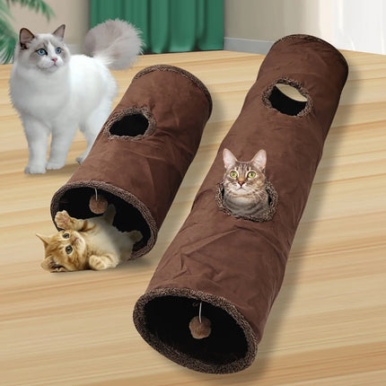 Cat Toys Long Suede Collapsible Tunnel - Mad Fly Essentials